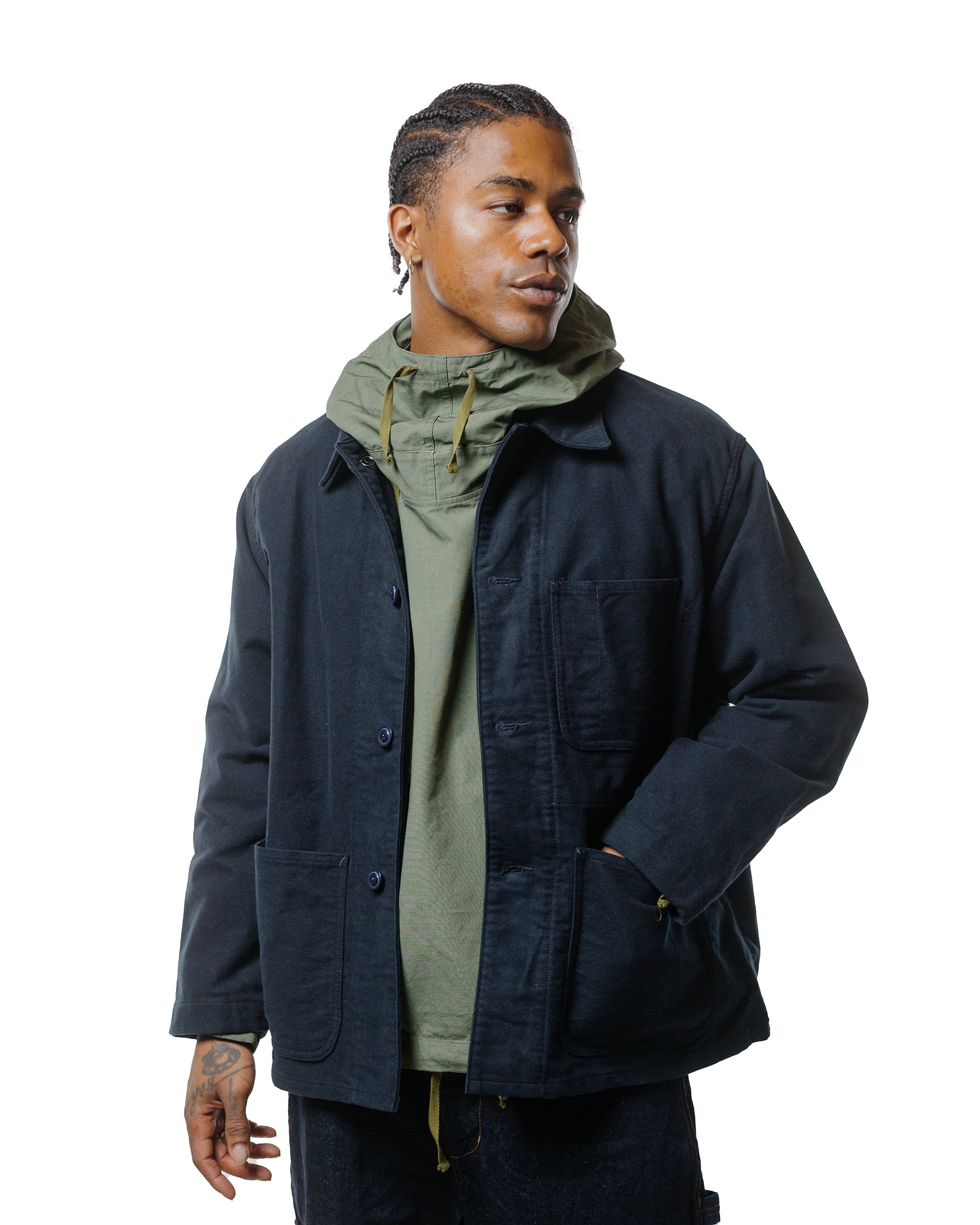 Engineered Garments Workaday Utility Jacket Dark Navy Cotton Moleskin