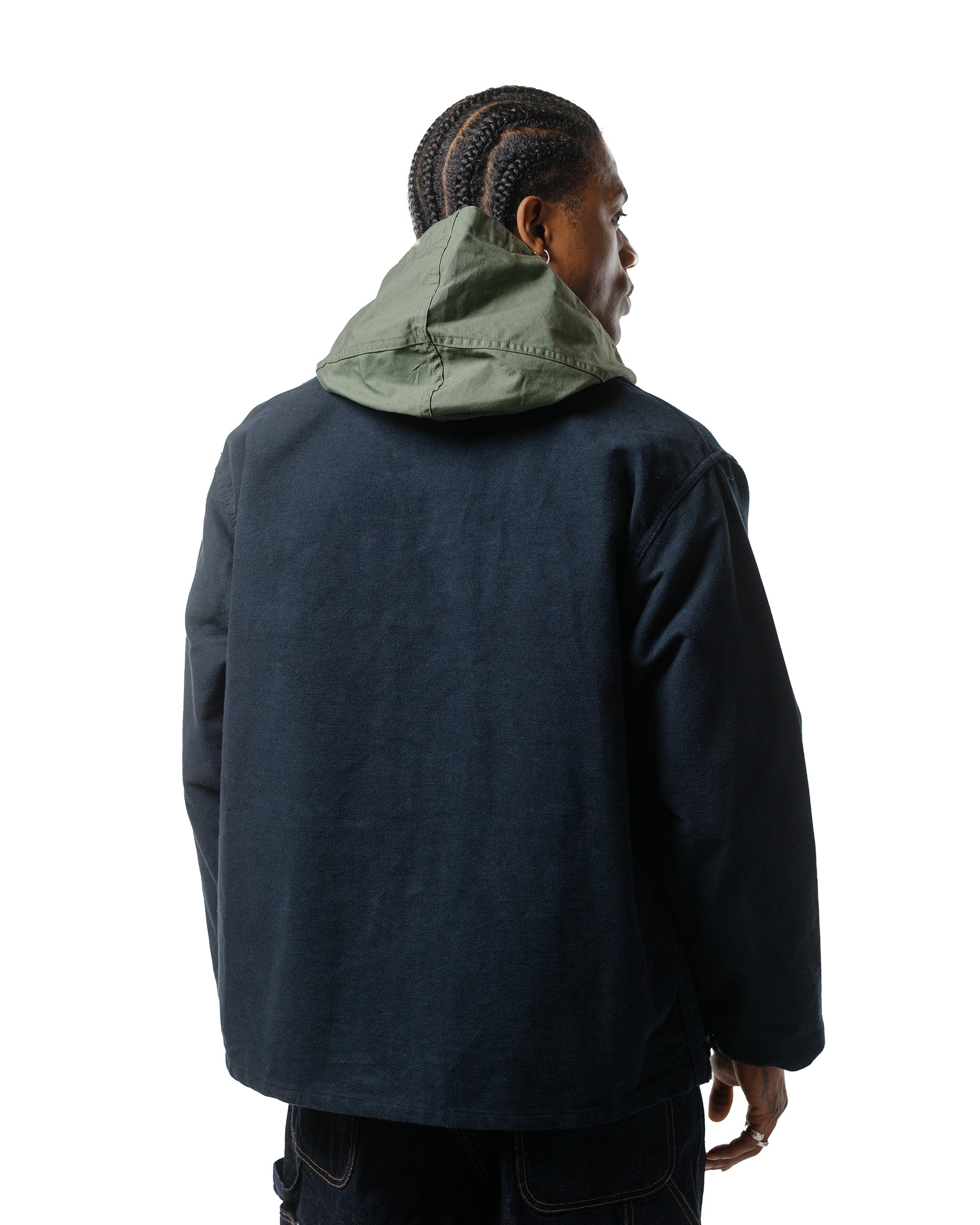 Engineered Garments Workaday Utility Jacket Dark Navy Cotton Moleskin
