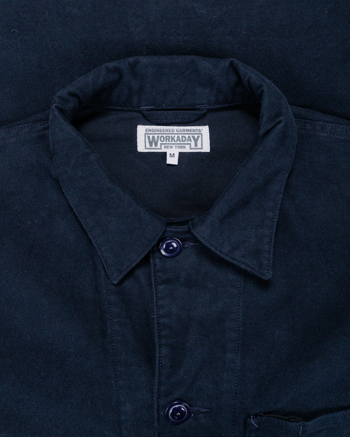 Engineered Garments Workaday Utility Jacket Dark Navy Cotton Moleskin