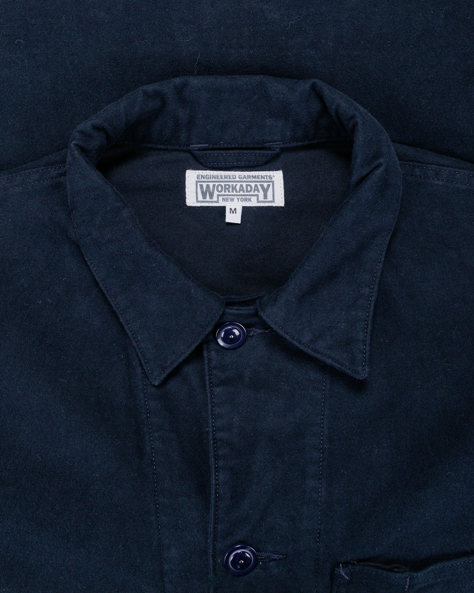 Engineered Garments Workaday Utility Jacket Dark Navy Cotton Moleskin