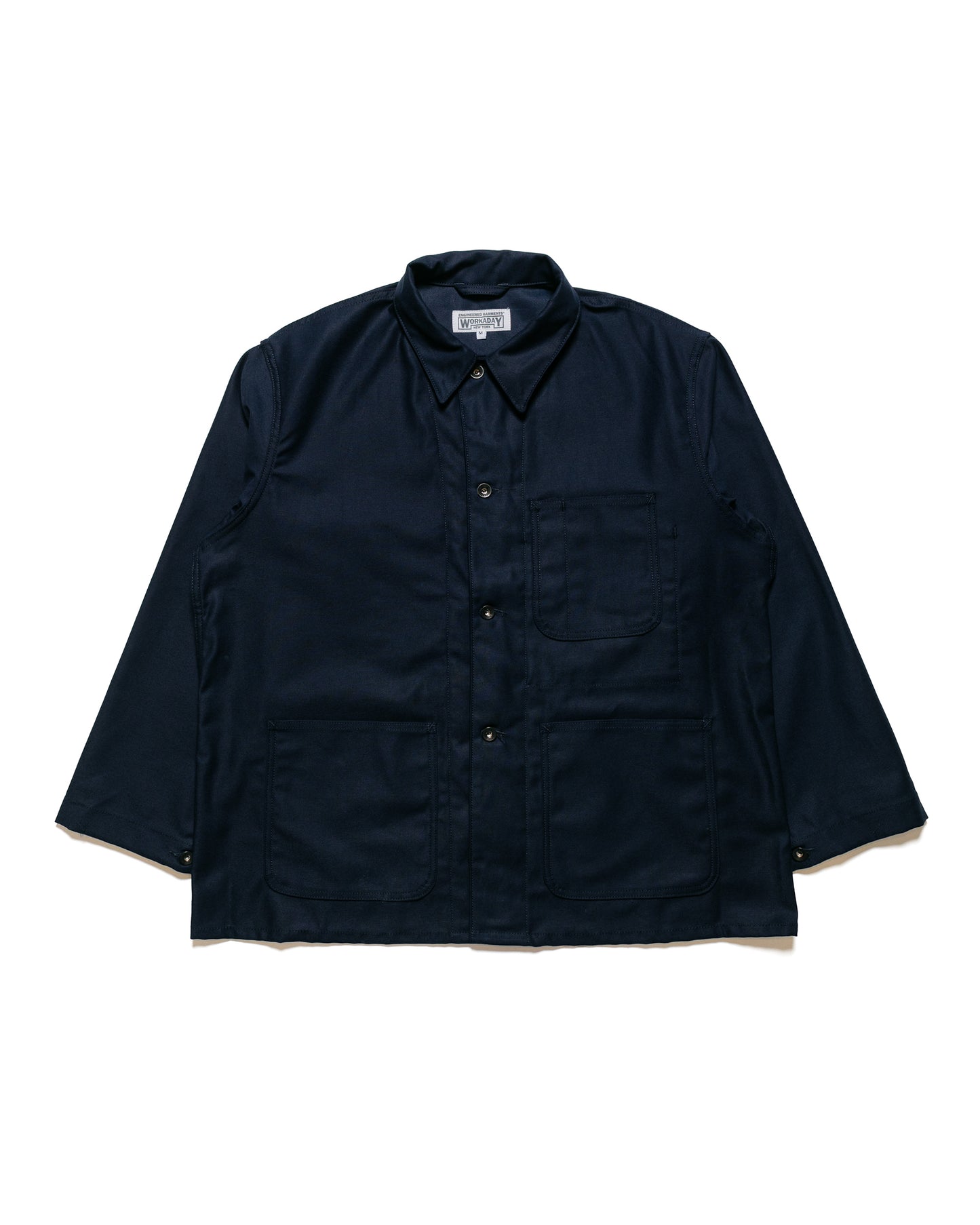 Engineered Garments Workaday Utility Jacket Dark Navy Cotton Reverse Sateen