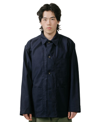 Engineered Garments Workaday Utility Jacket Dark Navy Cotton Reverse Sateen