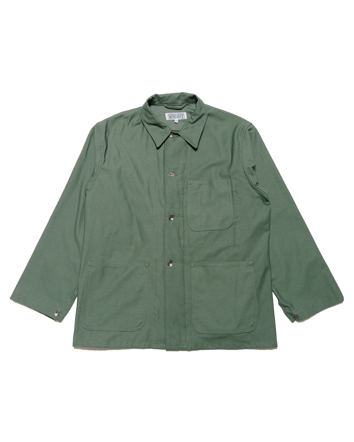 Engineered Garments Workaday Utility Jacket Olive Cotton Reverse Satee