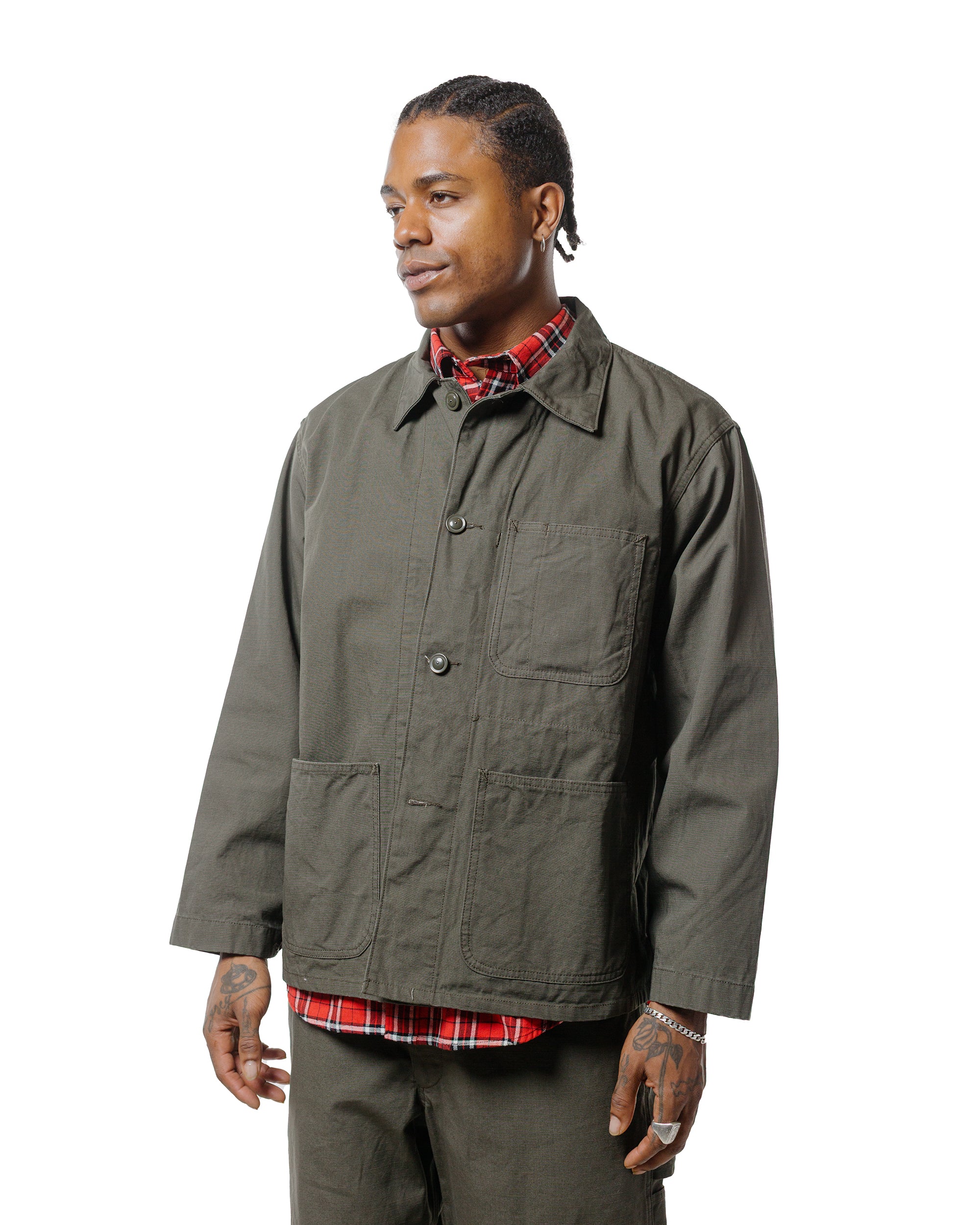 Engineered Garments Workaday Utility Jacket Olive Heavyweight Cotton R