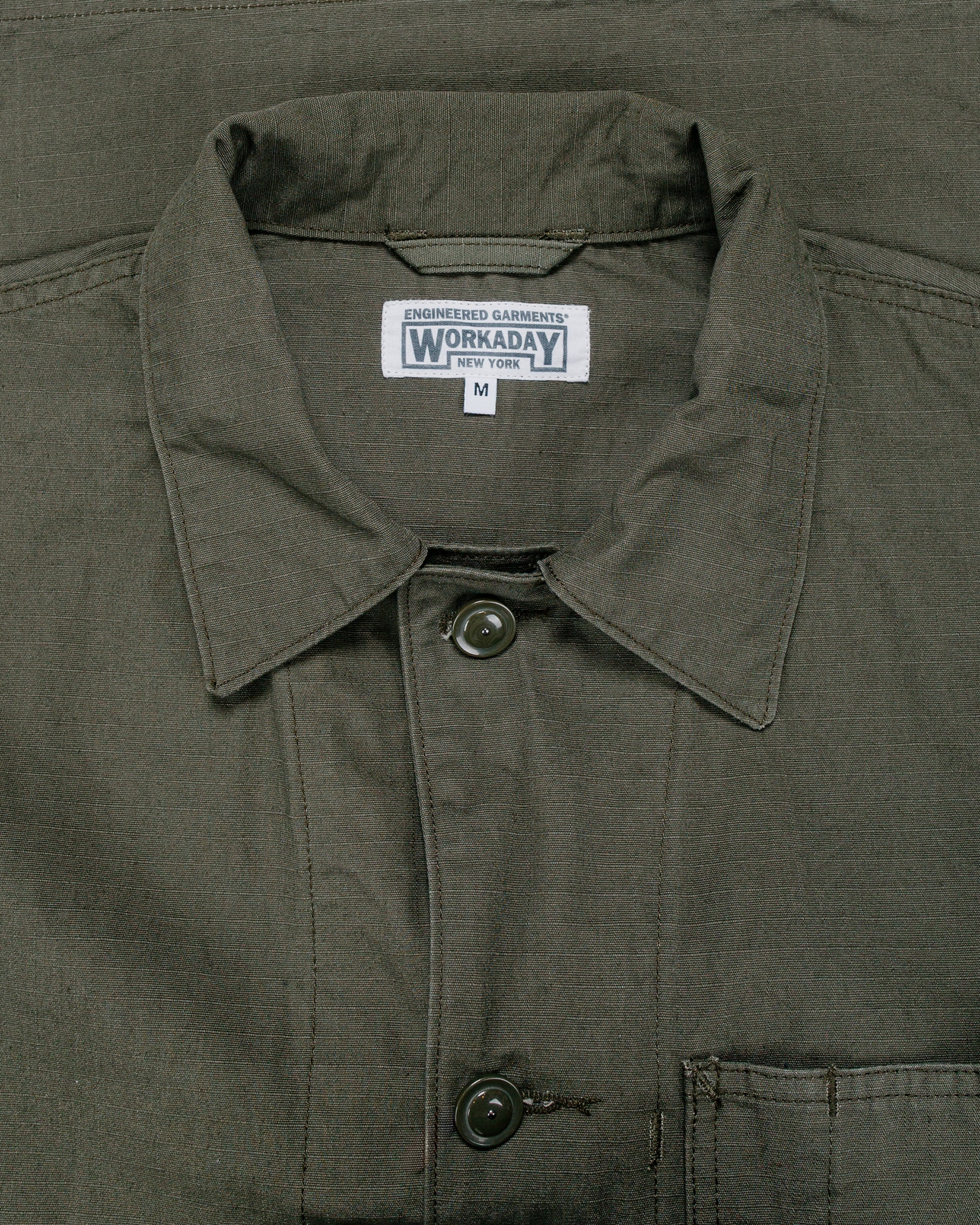Engineered Garments Workaday Utility Jacket Olive Heavyweight Cotton Ripstop