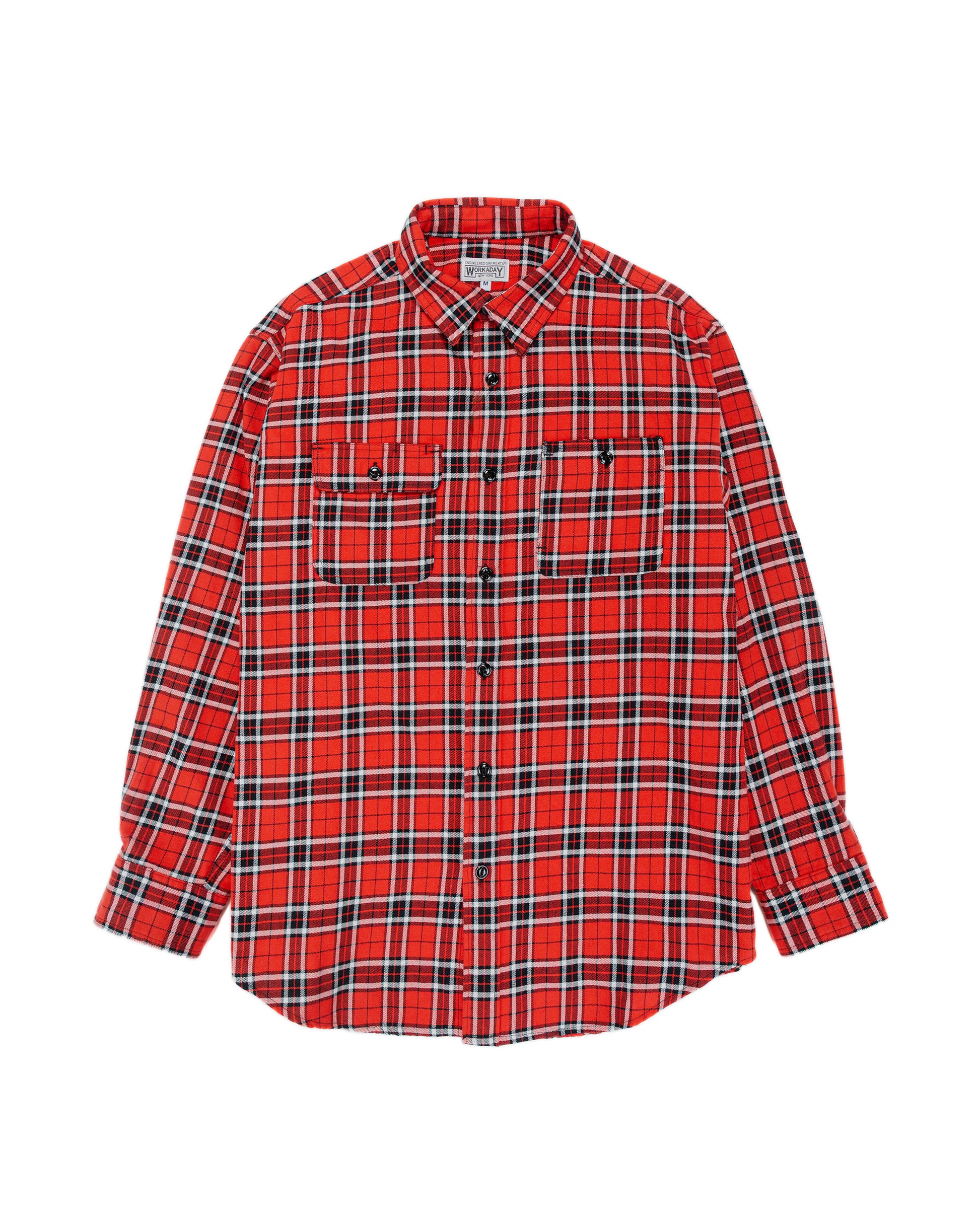 Engineered Garments Workaday Utility Shirt Red Cotton Twill Plaid