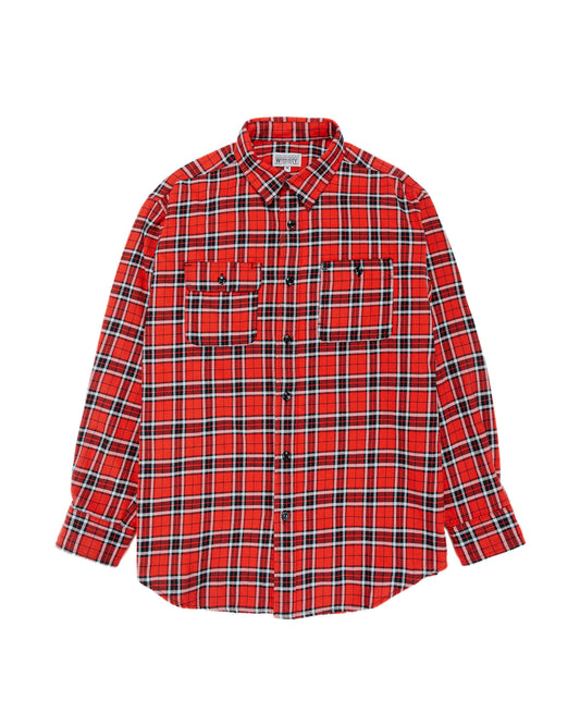 Engineered Garments Workaday Utility Shirt Red Cotton Twill Plaid