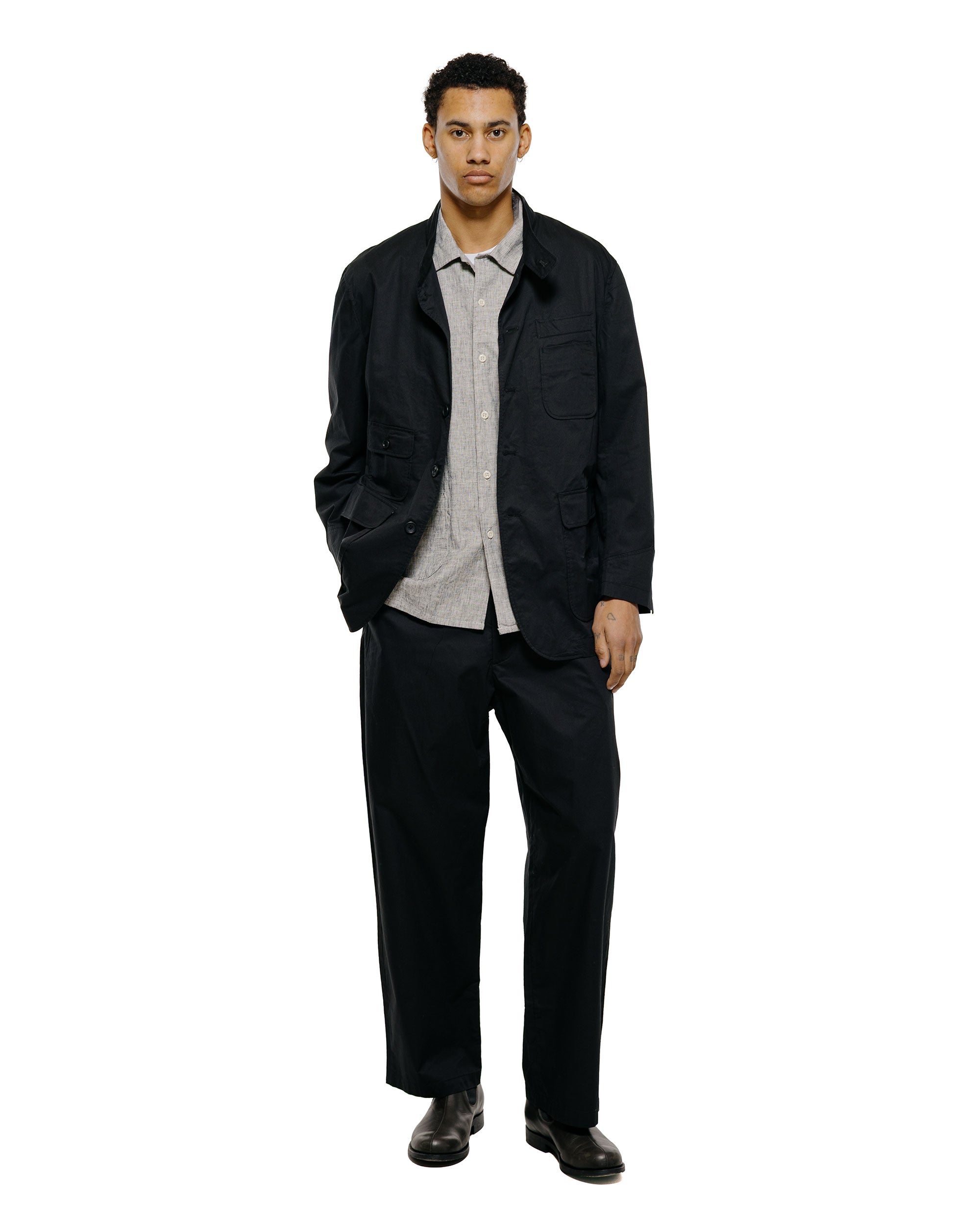 Engineered Garments AN Jacket Black Cotton High Count Twill – lost & found