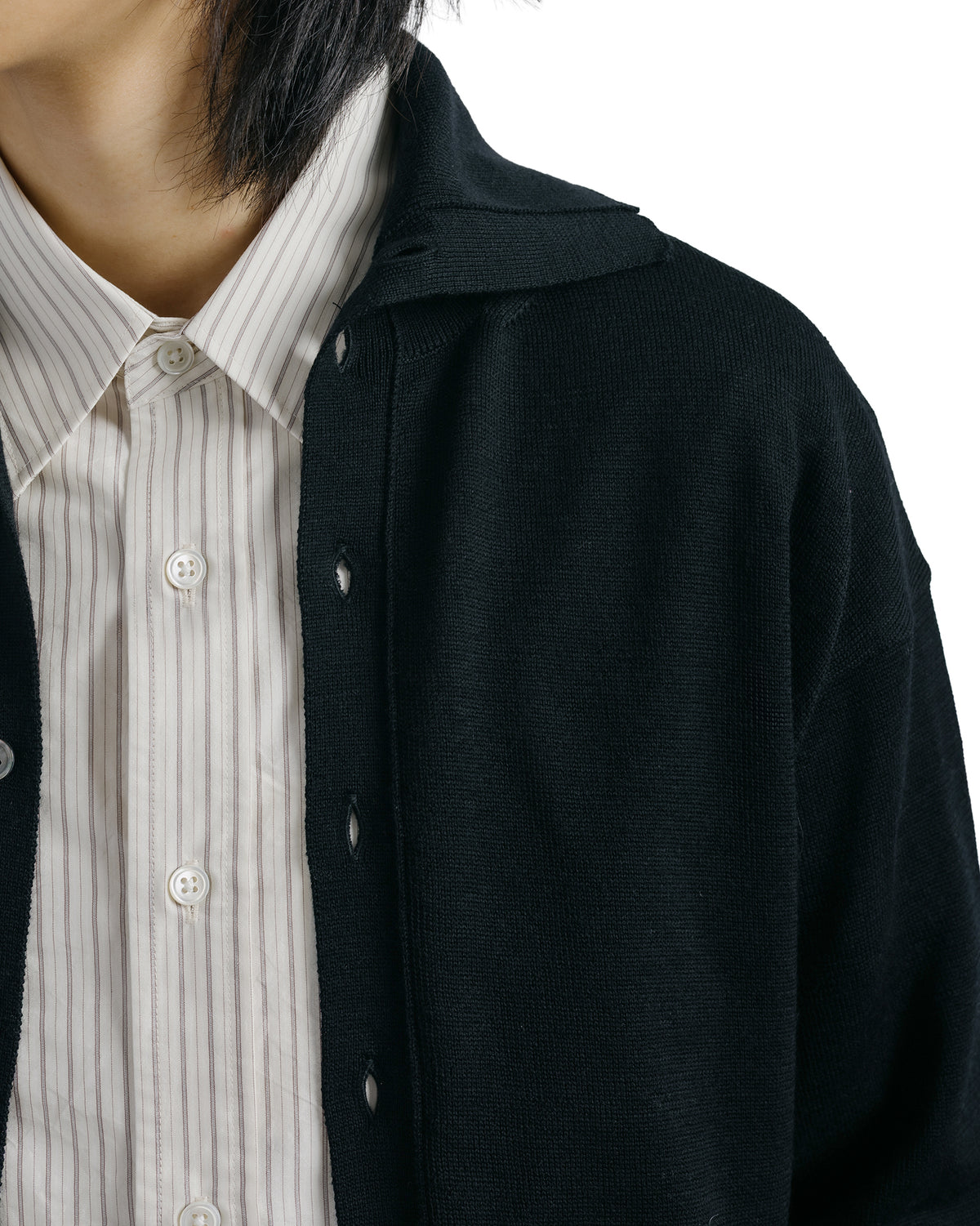 Ernie Palo Polo Knit Cardigan Black