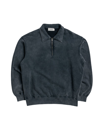 Ernie Palo Product Dyed Half Zip Sweat Black