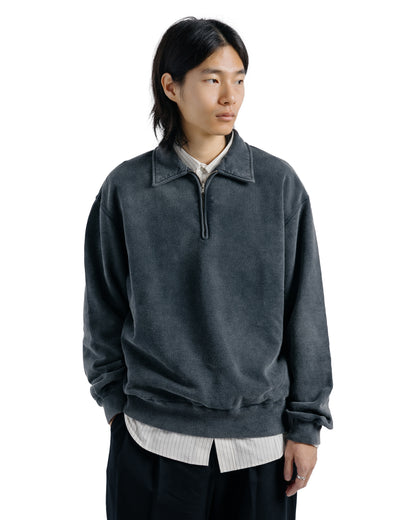 Ernie Palo Product Dyed Half Zip Sweat Black