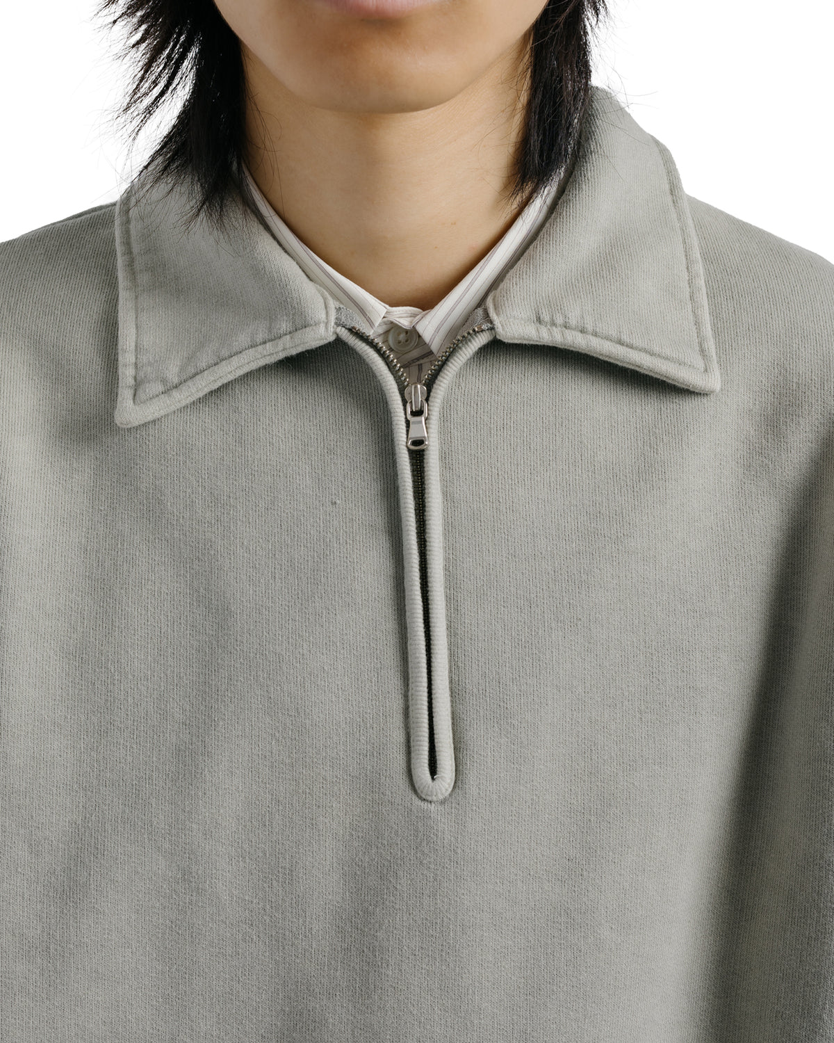 Ernie Palo Product Dyed Half Zip Sweat Olive