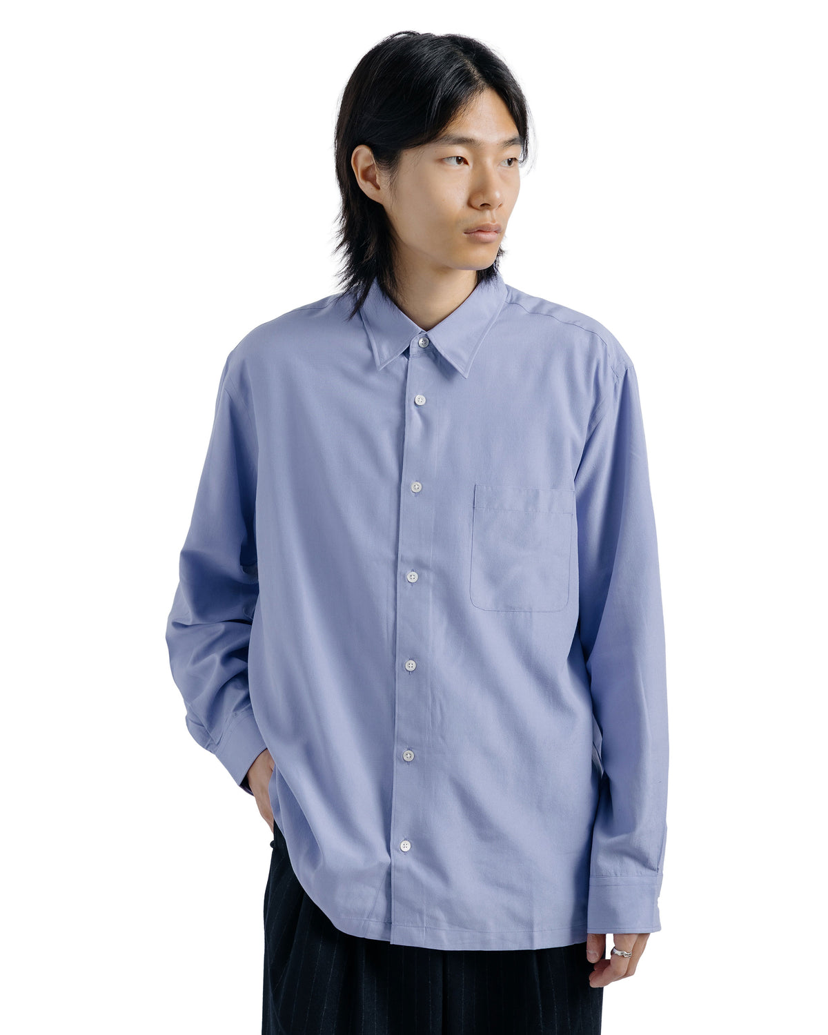 Ernie Palo Silk Nidom Square Shirt Purple