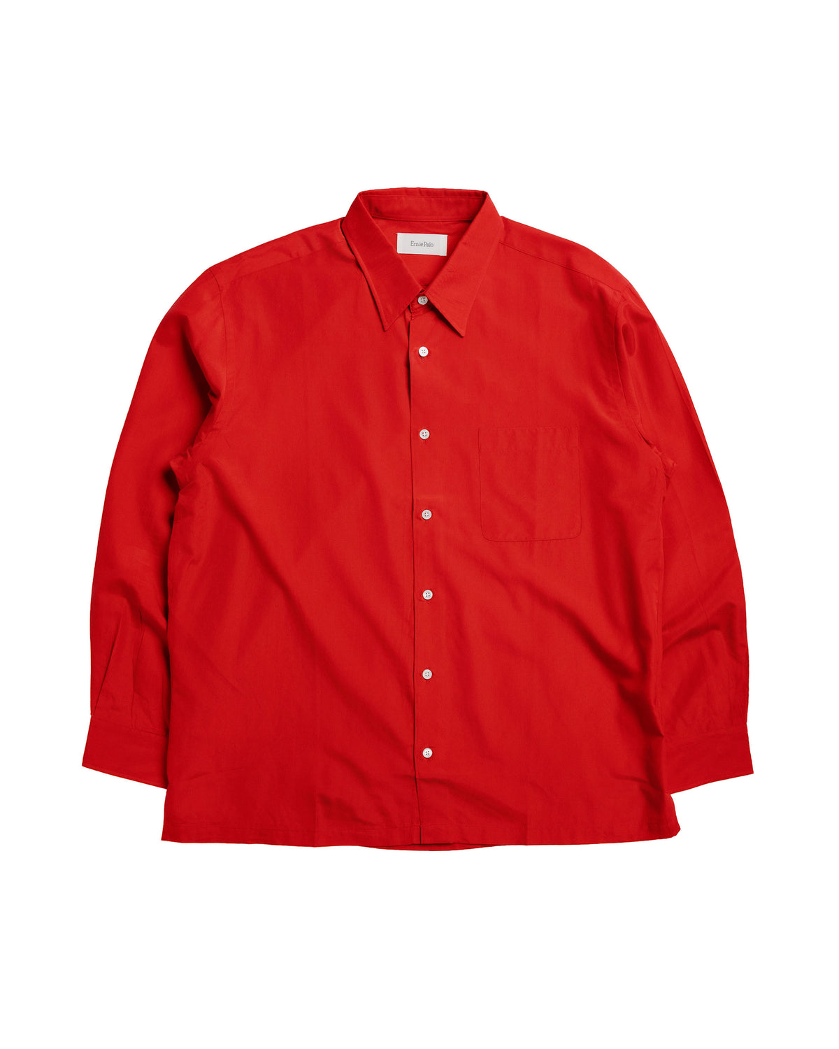 Ernie Palo Silk Nidom Square Shirt Red
