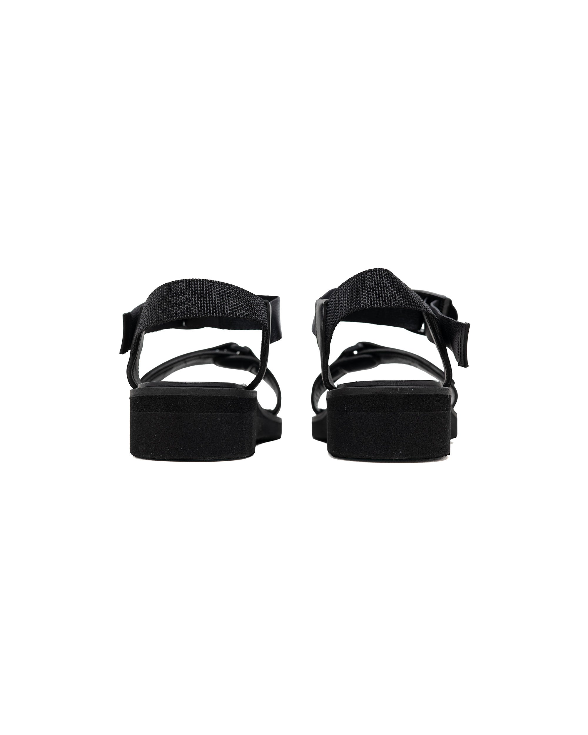Footworks Leather Sandal Velcro Strap Black