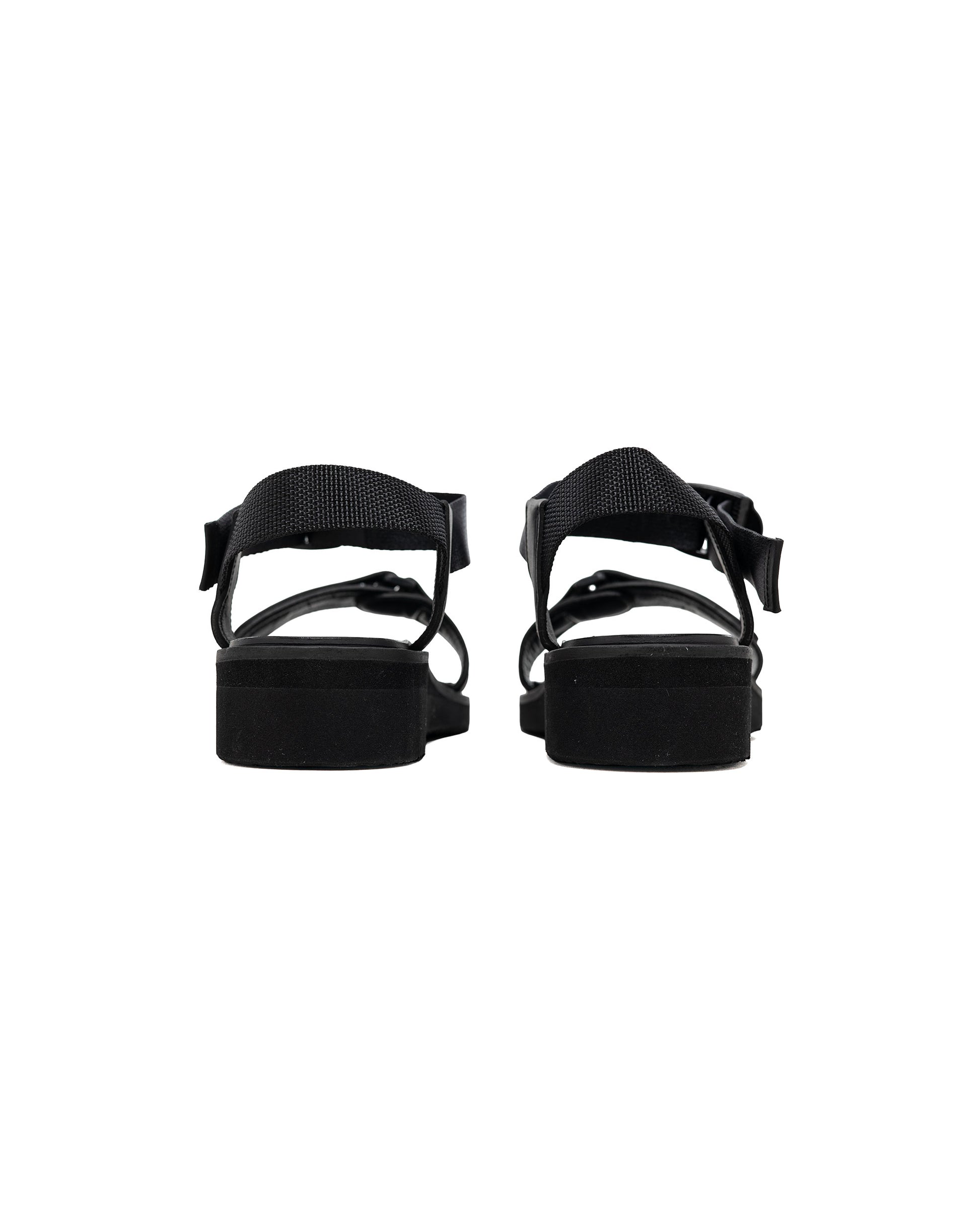 Footworks Leather Sandal Velcro Strap Black