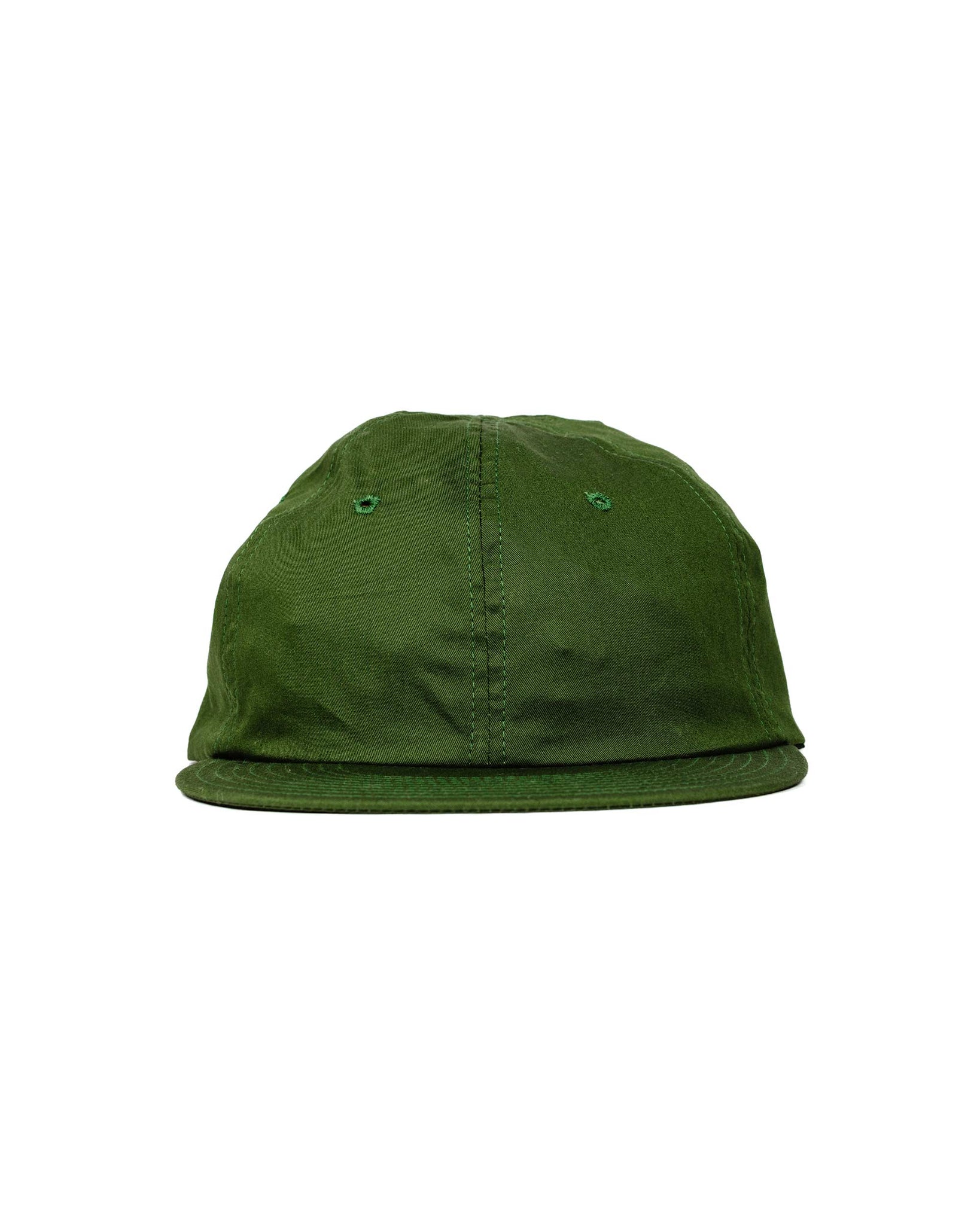 Found Feather 6 Panel Baseball Cap Combed Chino Olive Green