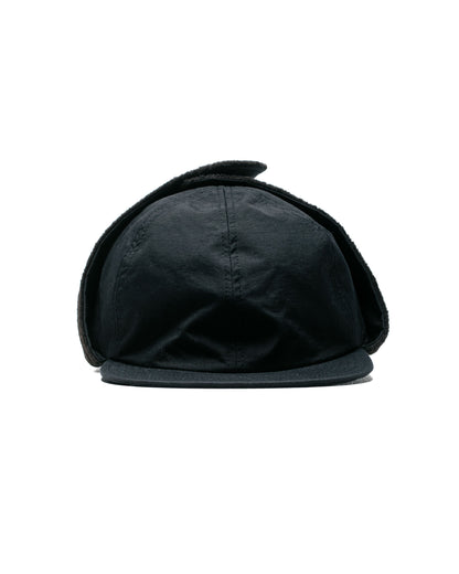 Found Feather 6 Panel Baseball Cap with Ear Flap TORAY Polar Fleece BlackBlack