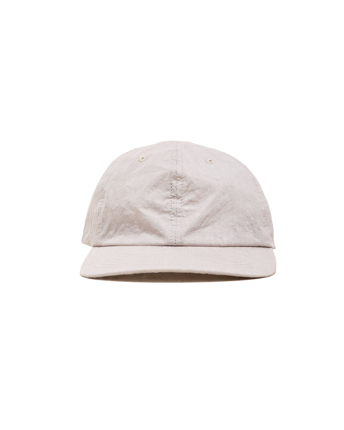 Found Feather 6 Panel Strap Back Cap Cotton Nylon Dyed Cloth Light Grey