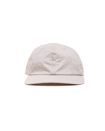Found Feather 6 Panel Strap Back Cap Cotton Nylon Dyed Cloth Light Grey