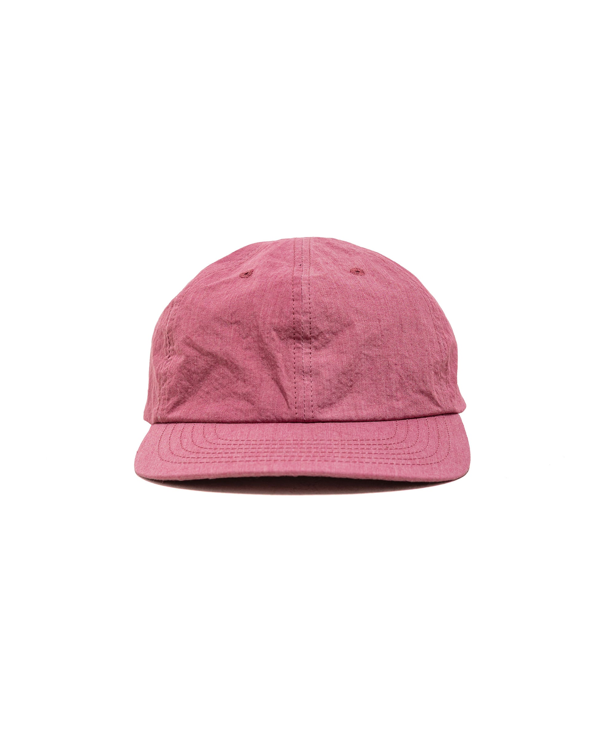 Found Feather 6 Panel Strap Back Cap Cotton Nylon Dyed Cloth Plum