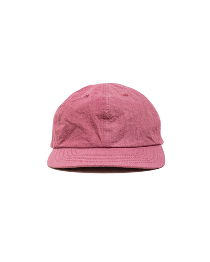Found Feather 6 Panel Strap Back Cap Cotton Nylon Dyed Cloth Plum
