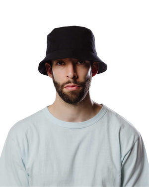 Found Feather Bucket Hat Ventile Cotton Dyed Weather Cloth Black Model