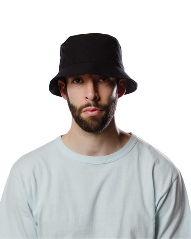 Found Feather Bucket Hat Ventile Cotton Dyed Weather Cloth Black