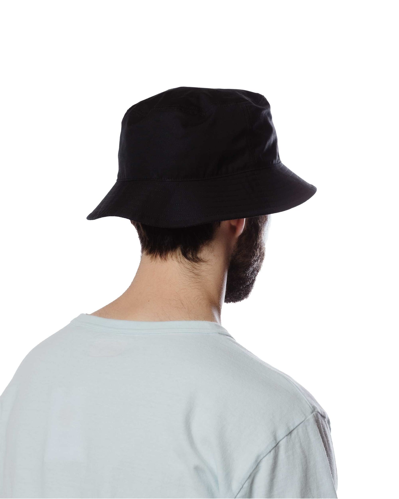 Found Feather Bucket Hat Ventile Cotton Dyed Weather Cloth Black