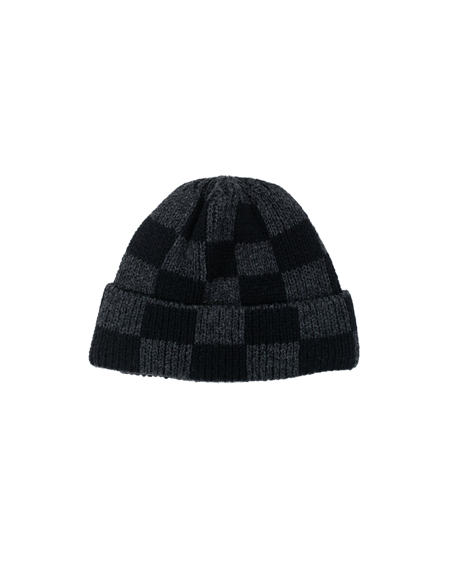 Found Feather Checker Beanie Italian Donegal Wool Black
