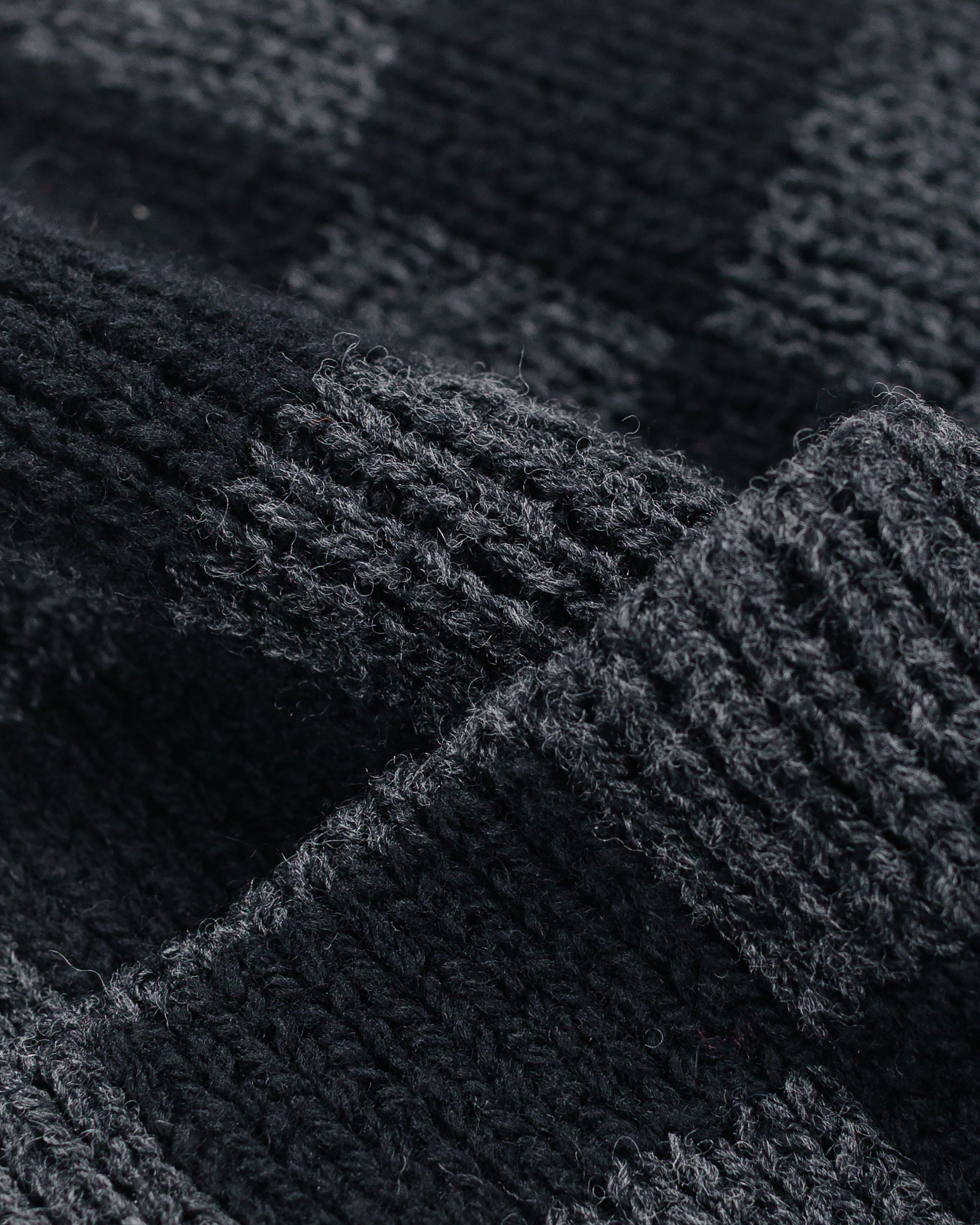 Found Feather Checker Beanie Italian Donegal Wool Black