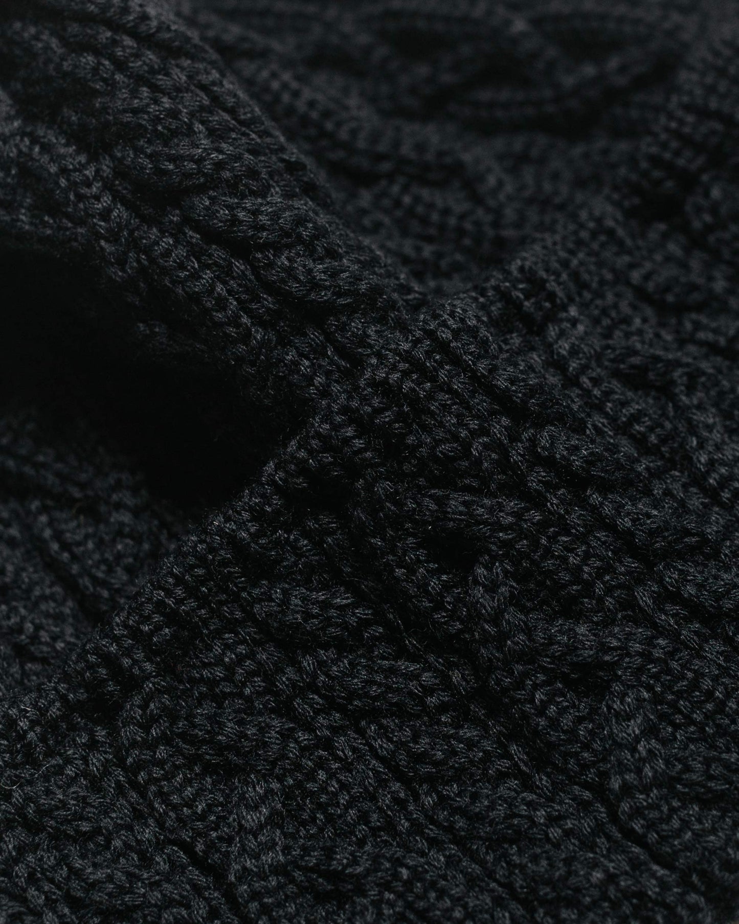 Found Feather Elias Knit Flightcap Italian Merino Wool Black fabric