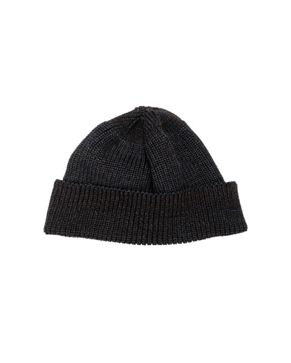 Found Feather Knit Watch Cap Italian Merino Wool Black Mix