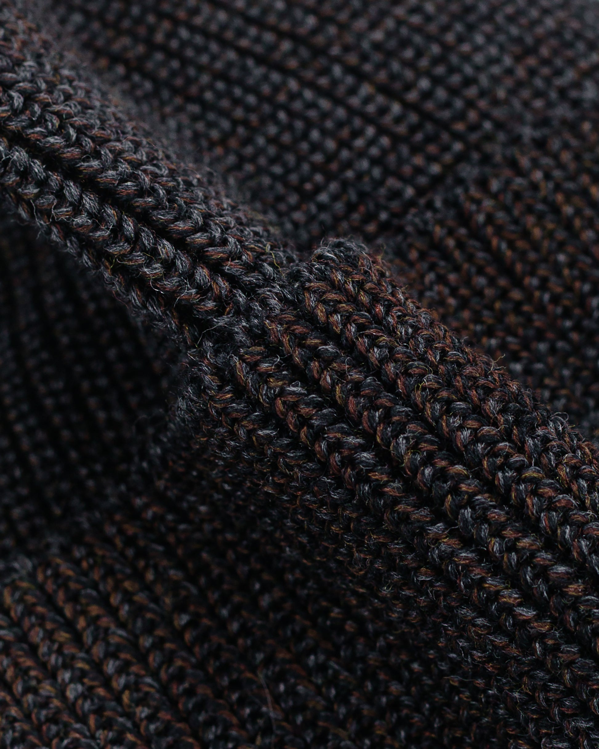 Found Feather Knit Watch Cap Italian Merino Wool Black Mix