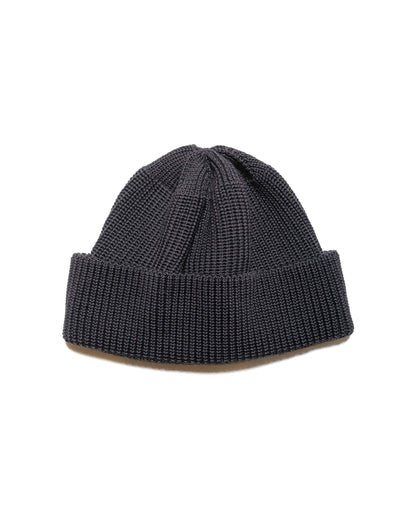 Found Feather Knit Watch Cap Italian Merino Wool Charcoal