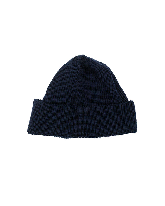 Found Feather Knit Watch Cap Italian Merino Wool Navy