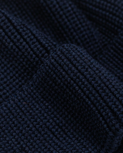 Found Feather Knit Watch Cap Italian Merino Wool Navy