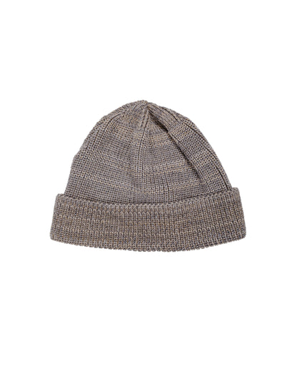 Found Feather Knit Watch Cap Italian Merino Wool Tan Mix
