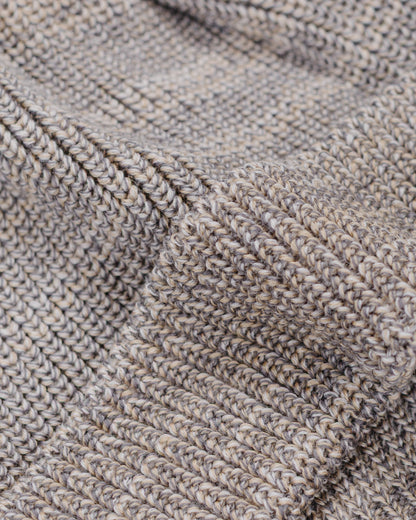 Found Feather Knit Watch Cap Italian Merino Wool Tan Mix