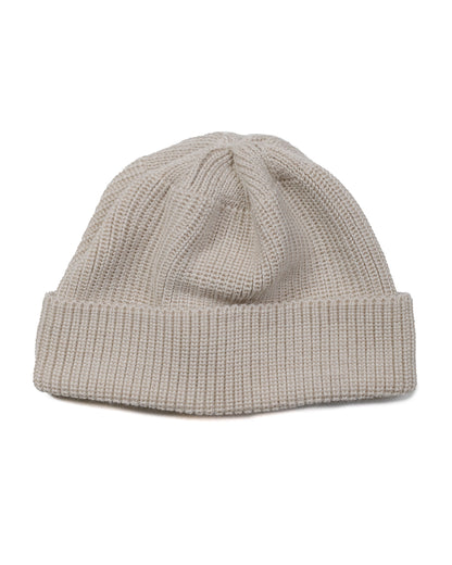 Found Feather Knit Watch Cap Merino Wool Beige