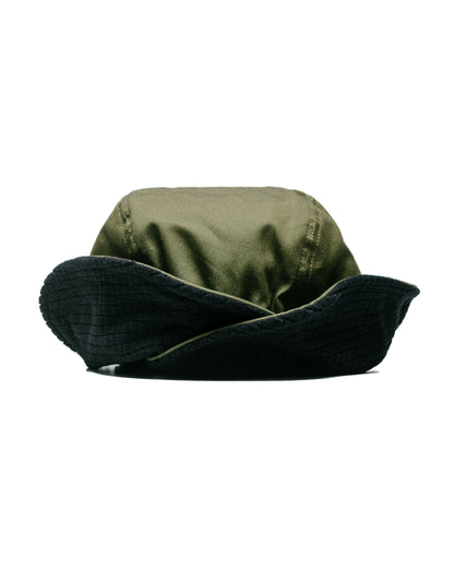 Found Feather Lily Pad Hat VENTILE Cotton Polar Fleece GreenBlack back