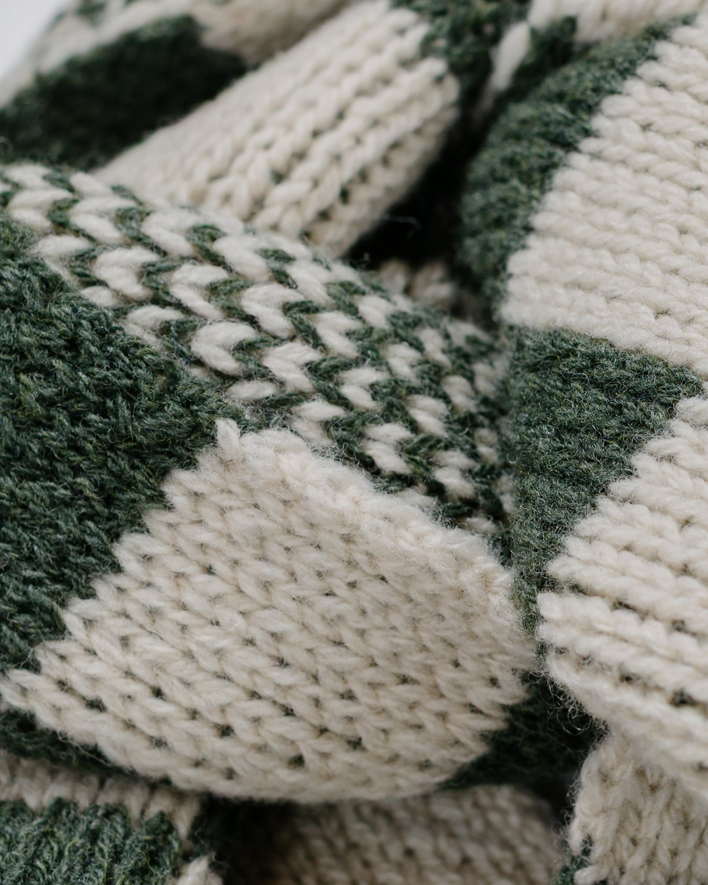 Found Feather Lost & Found Checker Scarf Italian Donegal Wool Moss