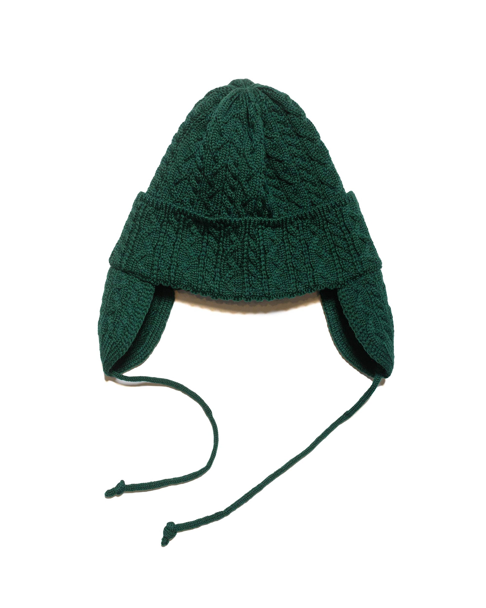 Found Feather Lost & Found Elias Knit Flightcap Italian Donegal Wool Green