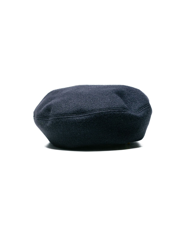 Found Feather Military Beret Acrylic Wool Navy