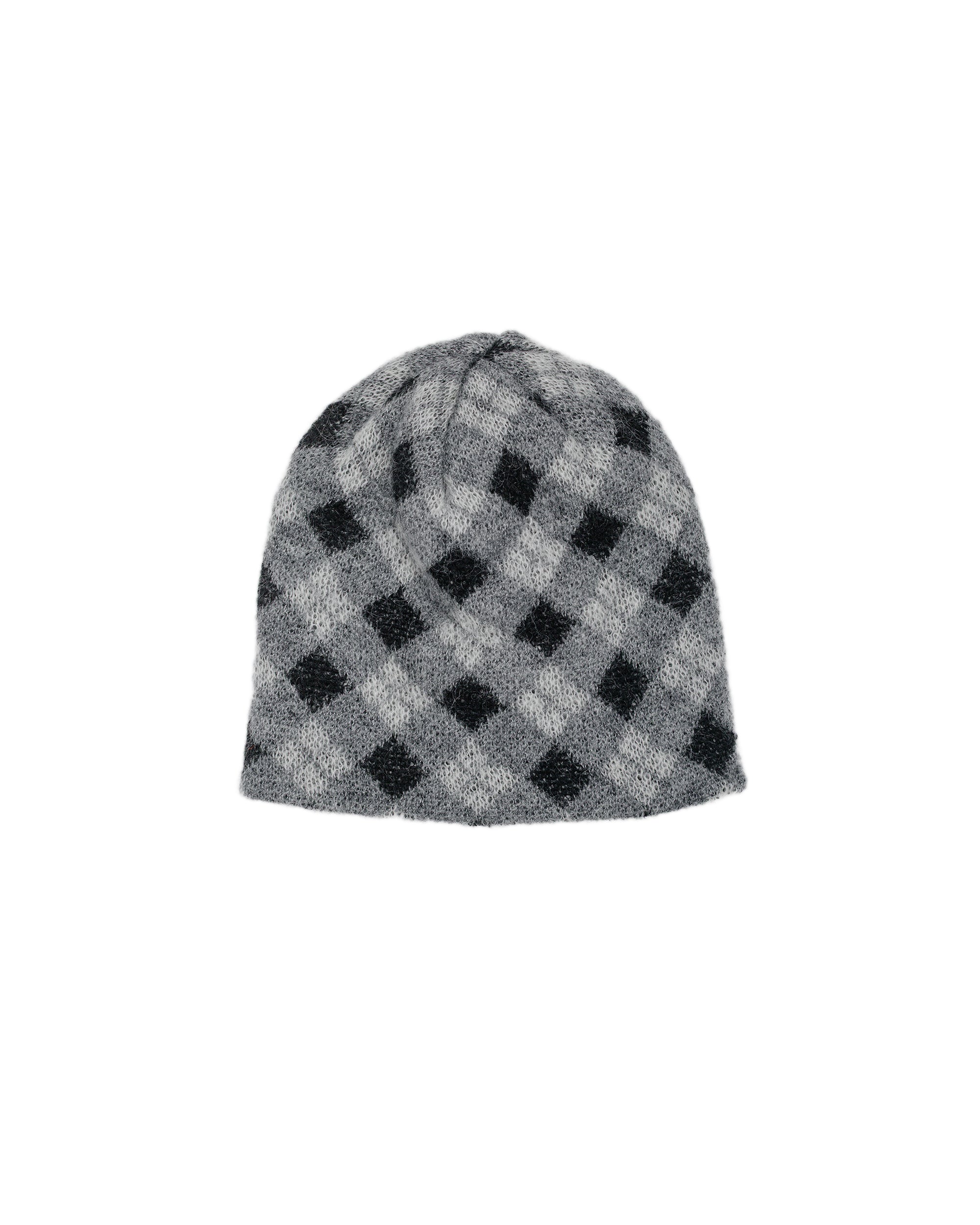 Found Feather Mohair Skully Argyle Black