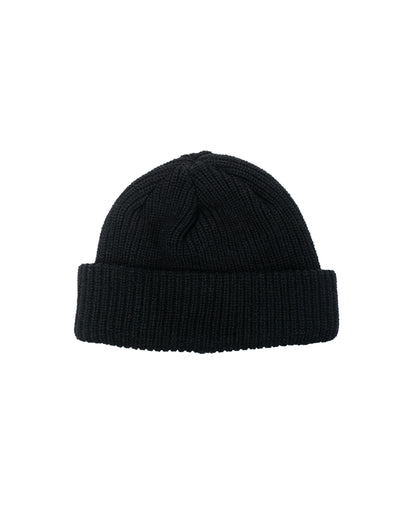 Found Feather Oversized Watch Cap Italian Merino Wool Black