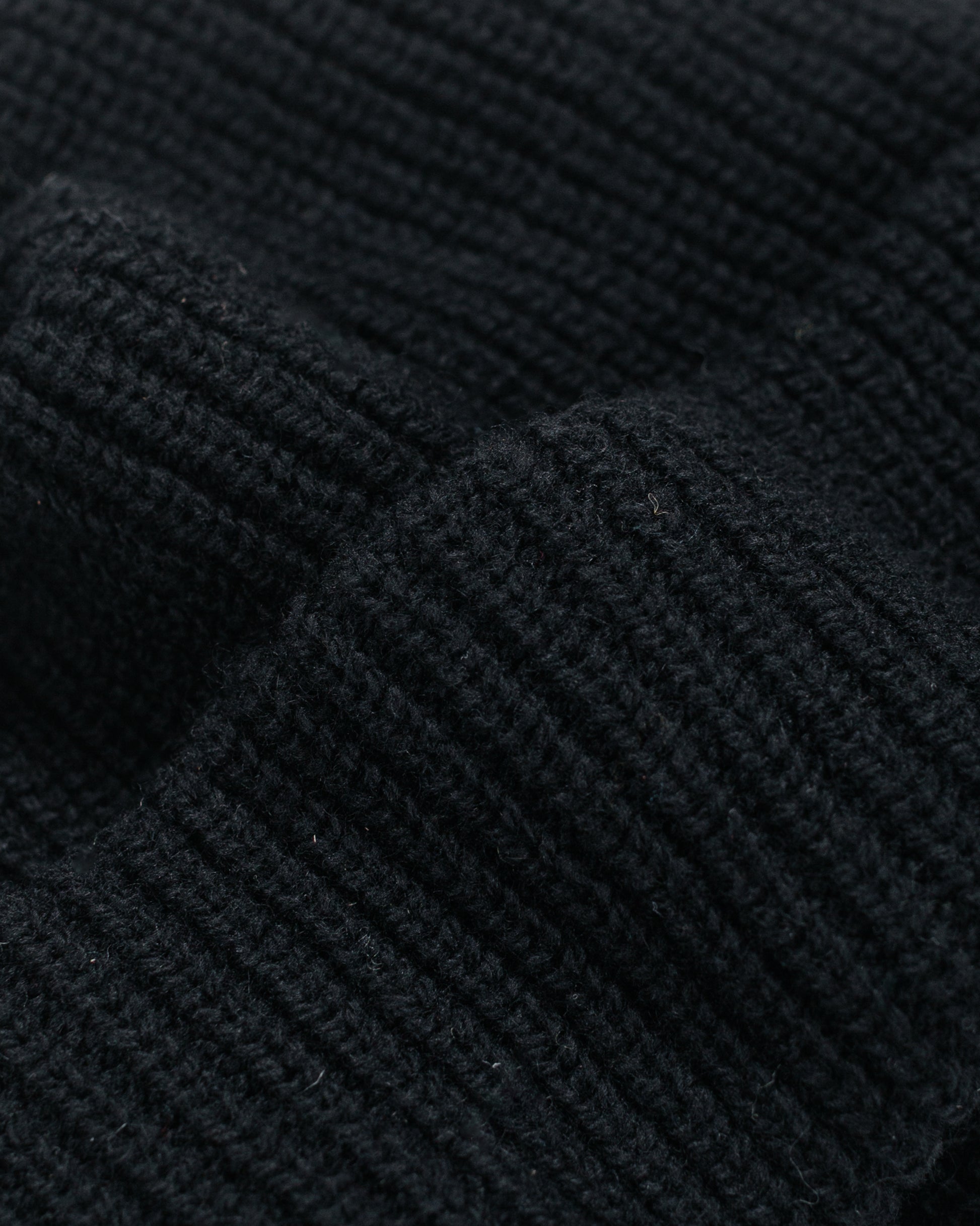 Found Feather Oversized Watch Cap Italian Merino Wool Black