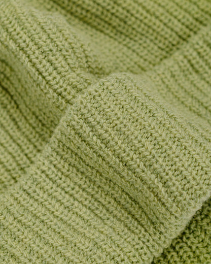 Found Feather Oversized Watch Cap Italian Merino Wool Pistachio