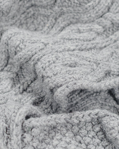 Found Feather Pom Pom Beanie Lambswool Grey