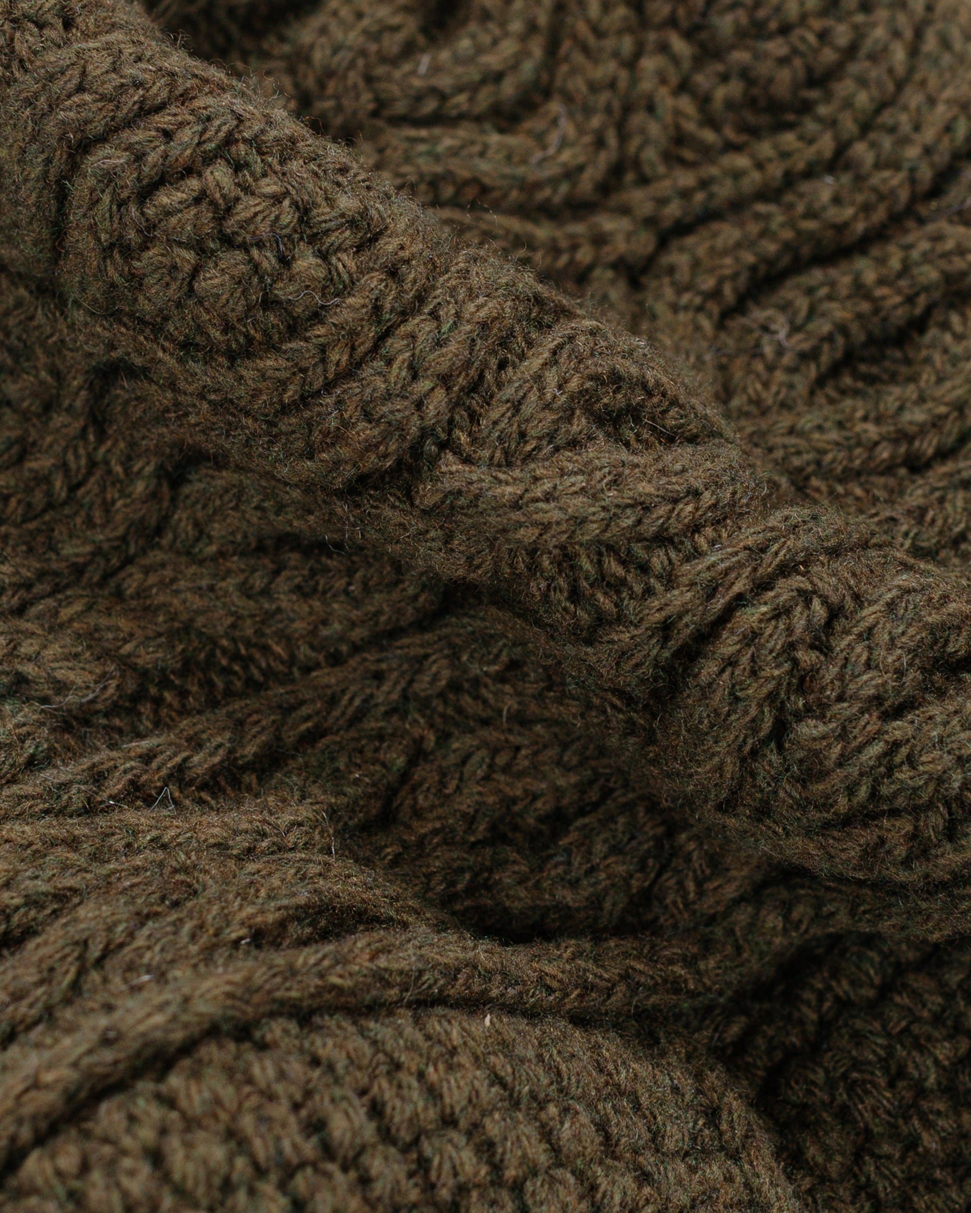 Found Feather Pom Pom Beanie Lambswool Olive